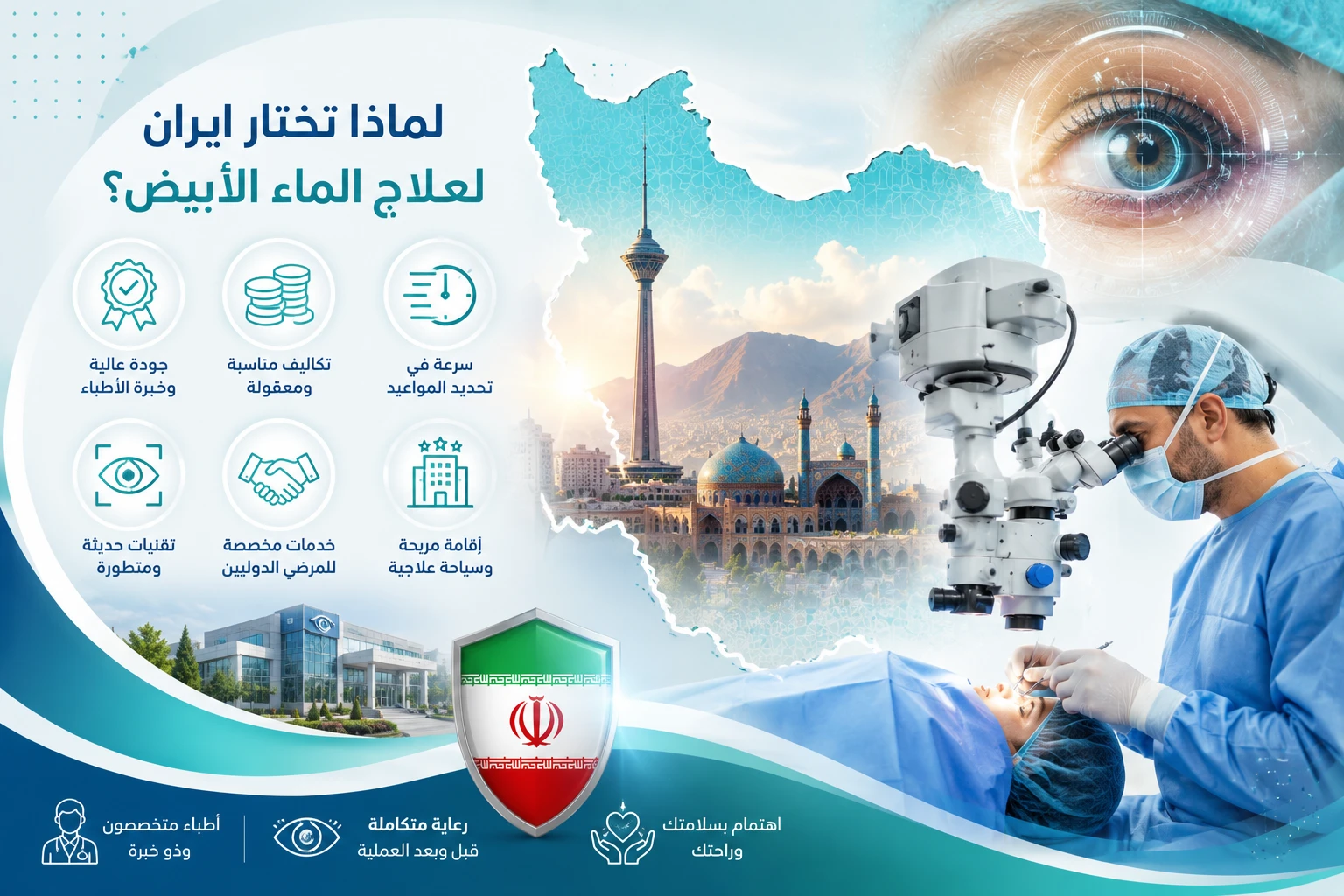 فوائد علاج المياه البيضاء في إيران